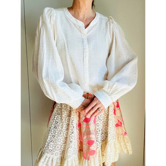 A New Day Pheasant Style Pirate blouse Size Large Cream Fall fashion - Picture 5 of 7